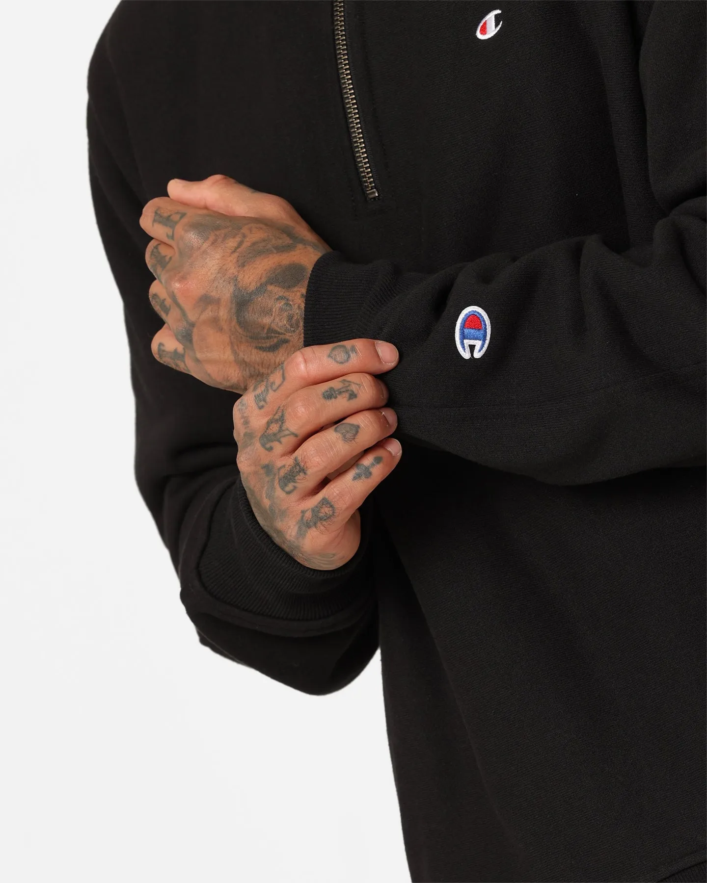 Champion Reverse Weave Level Up Collared Crewneck Black