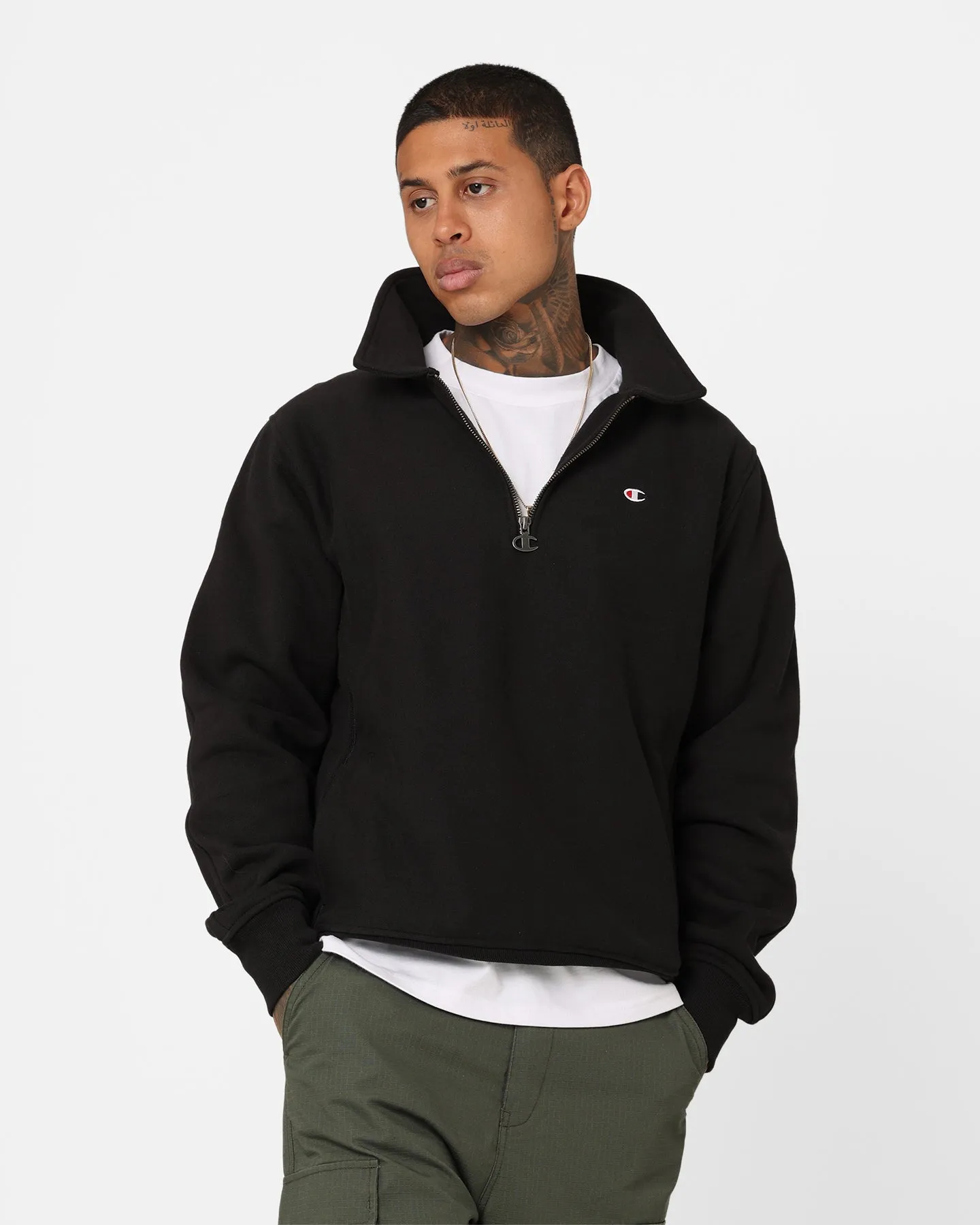 Champion Reverse Weave Level Up Collared Crewneck Black