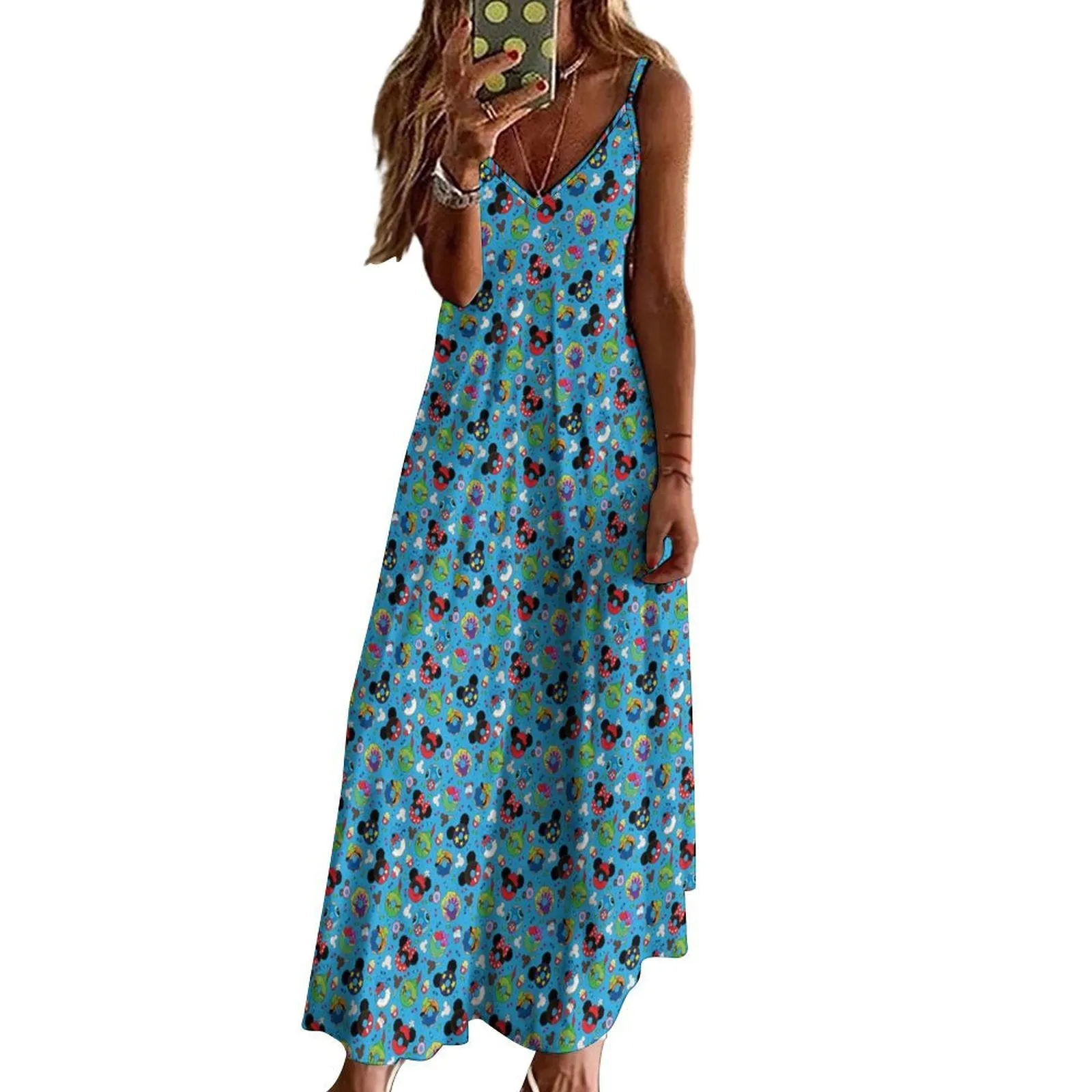 Character Donuts Women's Summer Slip Long Dress