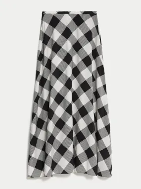 Checked maxi A-line skirt