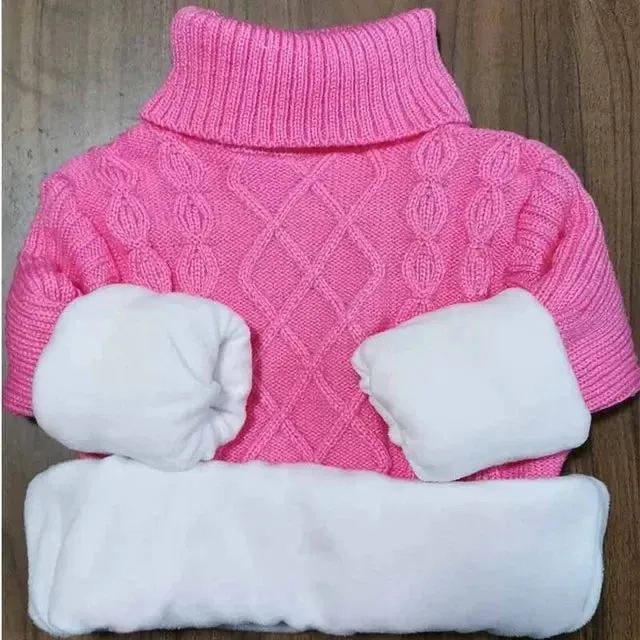 Children's Sweater Boys Girls Jacket Kids Warm Solid Clothing Baby Autumn Winter Tops Teenagers Fleece Thick Turtleneck Pullover