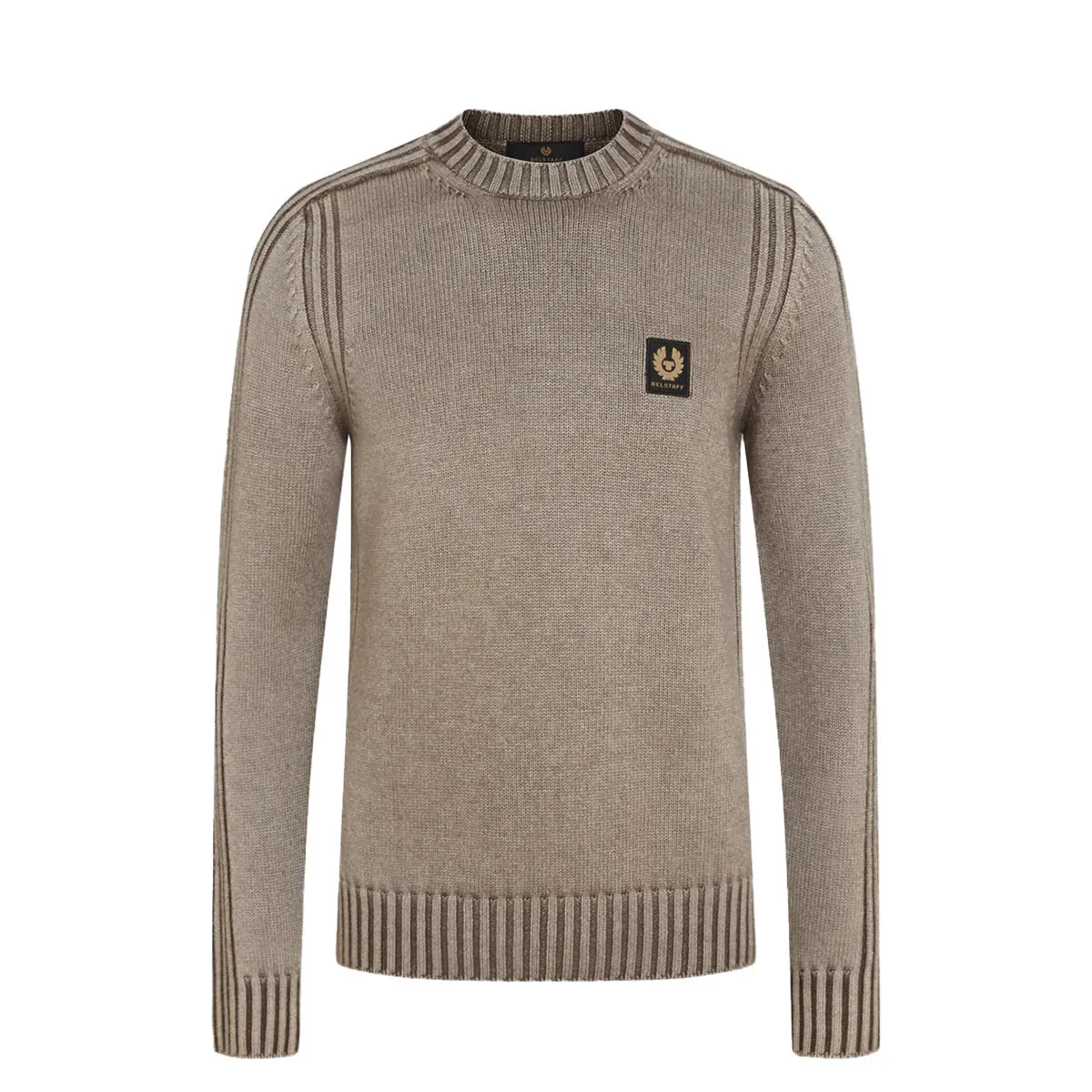 Clay Brown Watch Crewneck Merino Wool Sweater