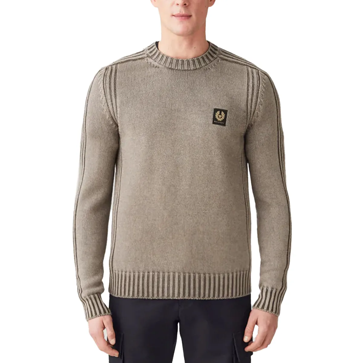 Clay Brown Watch Crewneck Merino Wool Sweater