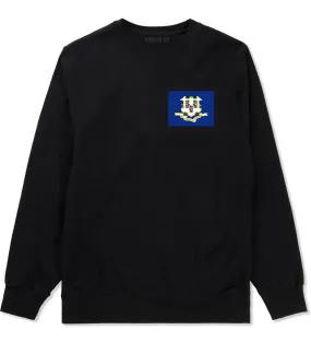 Connecticut State Flag CT Chest Mens Crewneck Sweatshirt