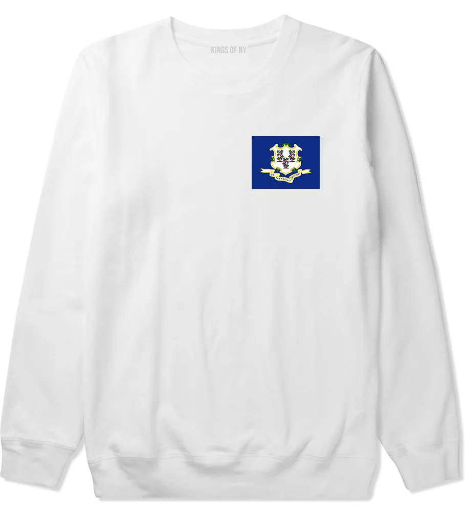 Connecticut State Flag CT Chest Mens Crewneck Sweatshirt