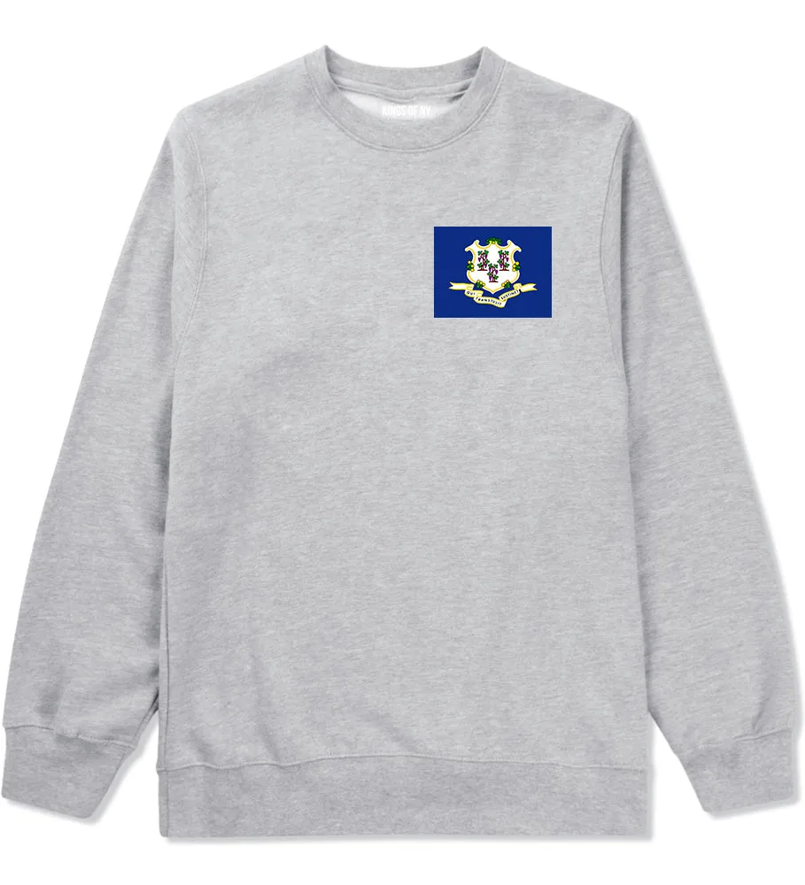 Connecticut State Flag CT Chest Mens Crewneck Sweatshirt