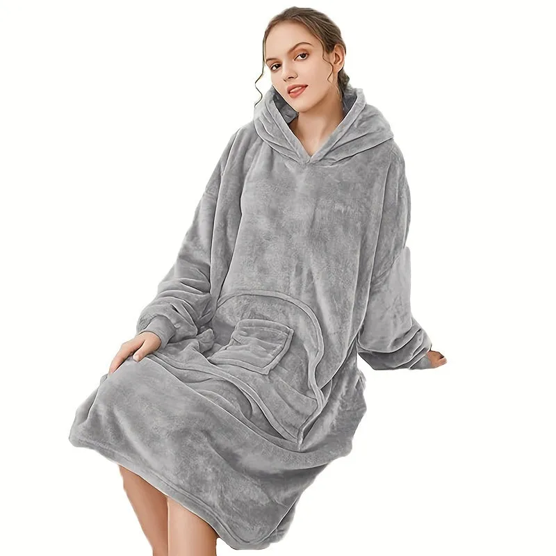 Cozy oversized hoodie blanket with big pocket  perfect for adults