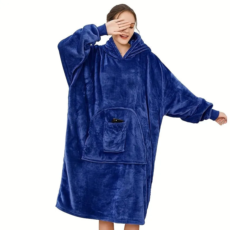 Cozy oversized hoodie blanket with big pocket  perfect for adults