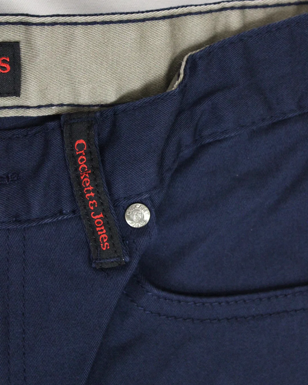 Crockett & Jones Navy Straight Leg Stretch Chino