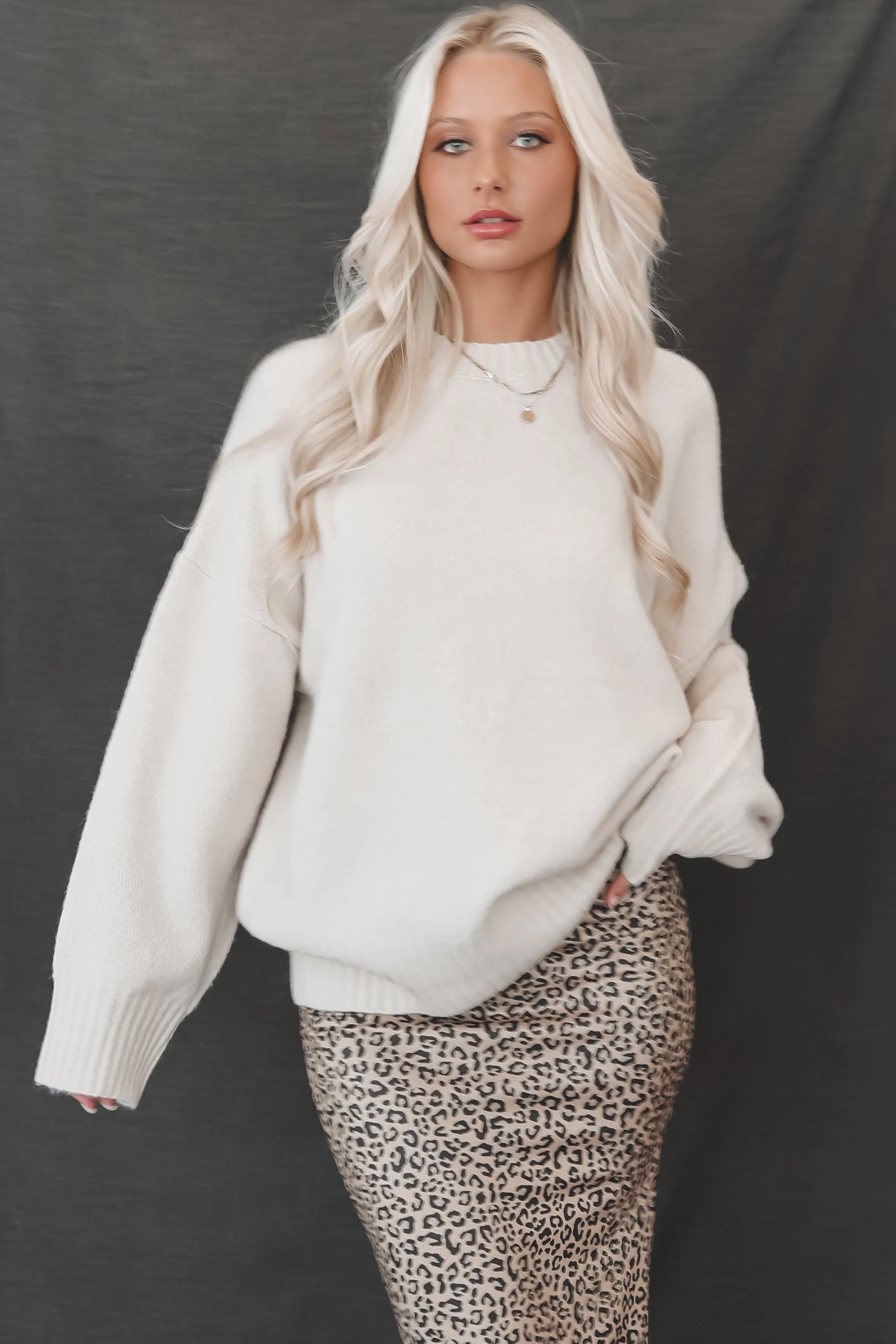 Cute In Cream Knit Oversized Stockholm Sweater Top