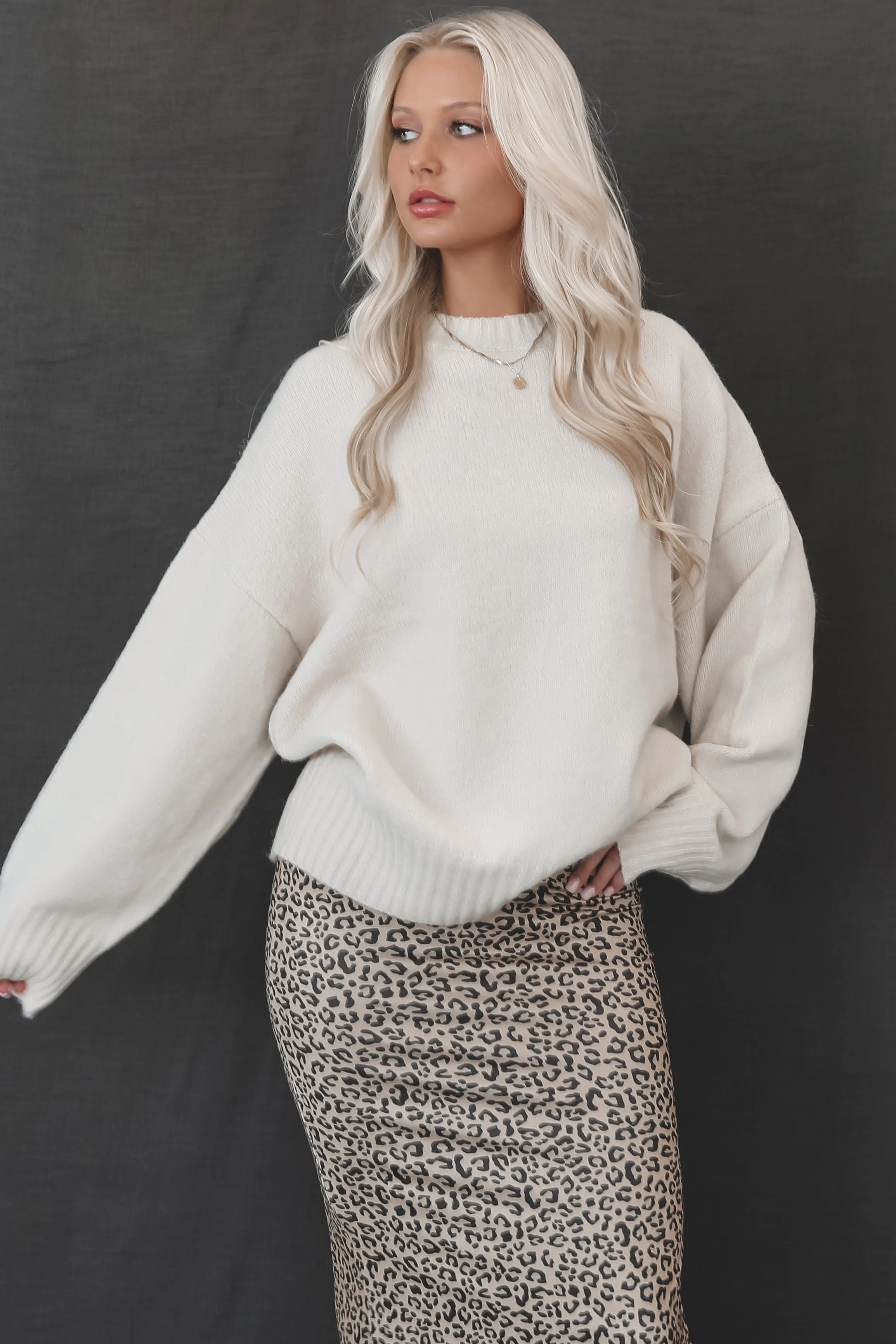 Cute In Cream Knit Oversized Stockholm Sweater Top