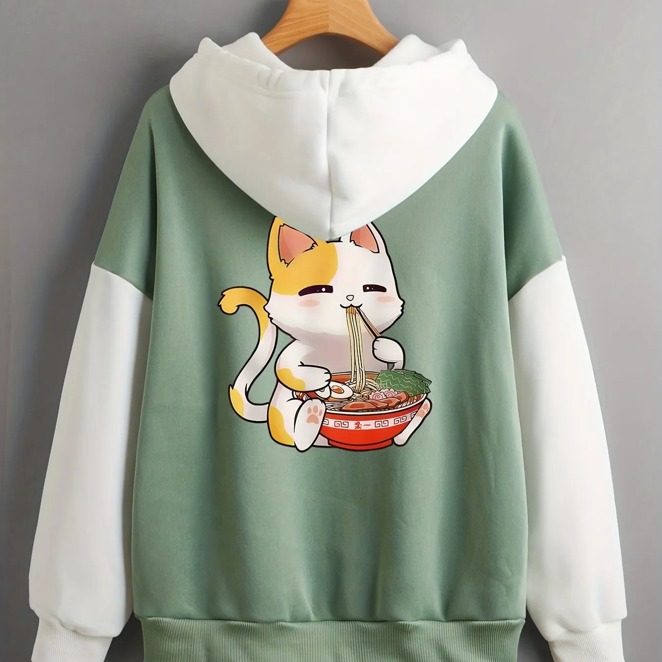 Cute Ramen Cat Hoodie Cozy and Stylish Womens Winterwear