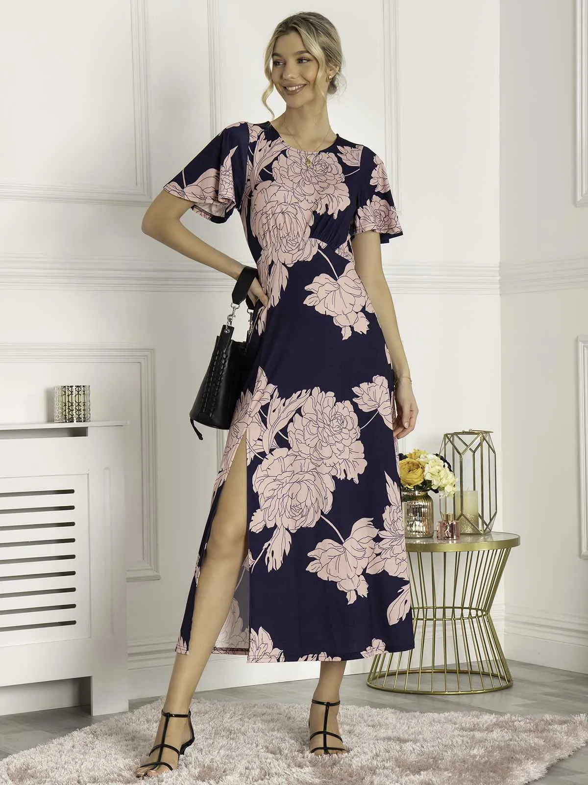 Dalilah Maxi Dress, Navy Floral