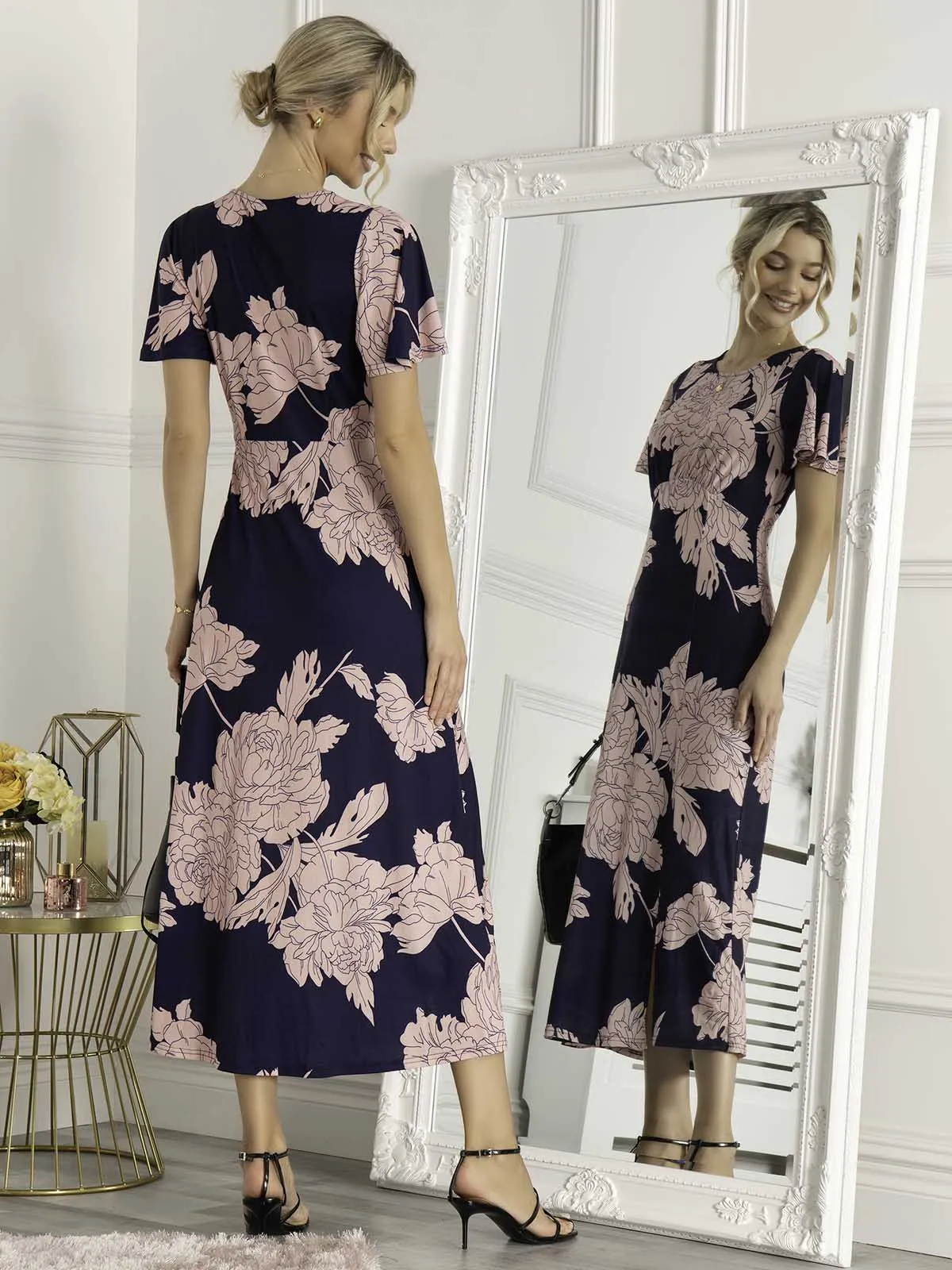 Dalilah Maxi Dress, Navy Floral