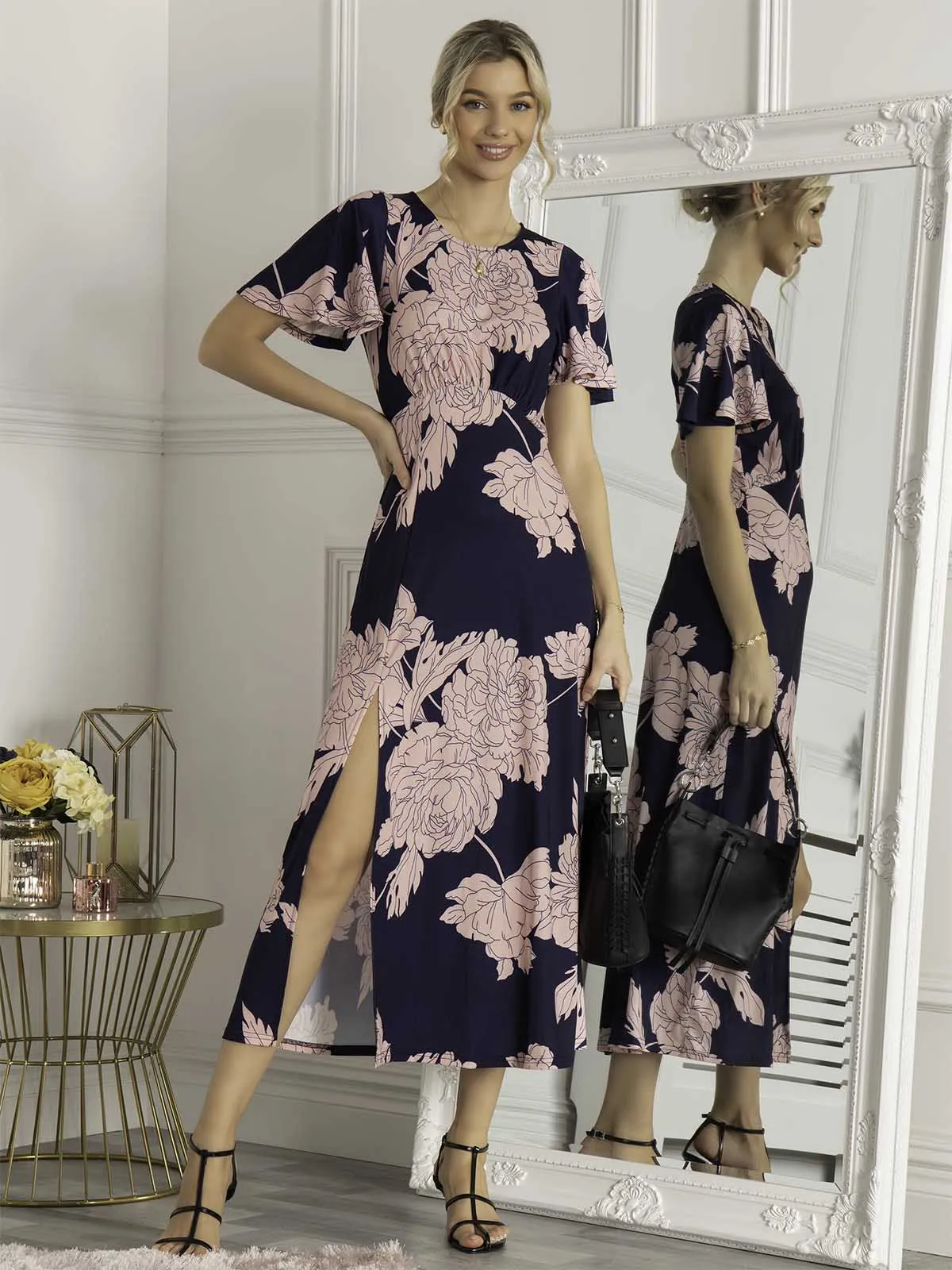 Dalilah Maxi Dress, Navy Floral