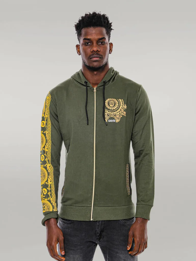 Dark Green Hooded Slim Fit Sweatshirt - Wessi