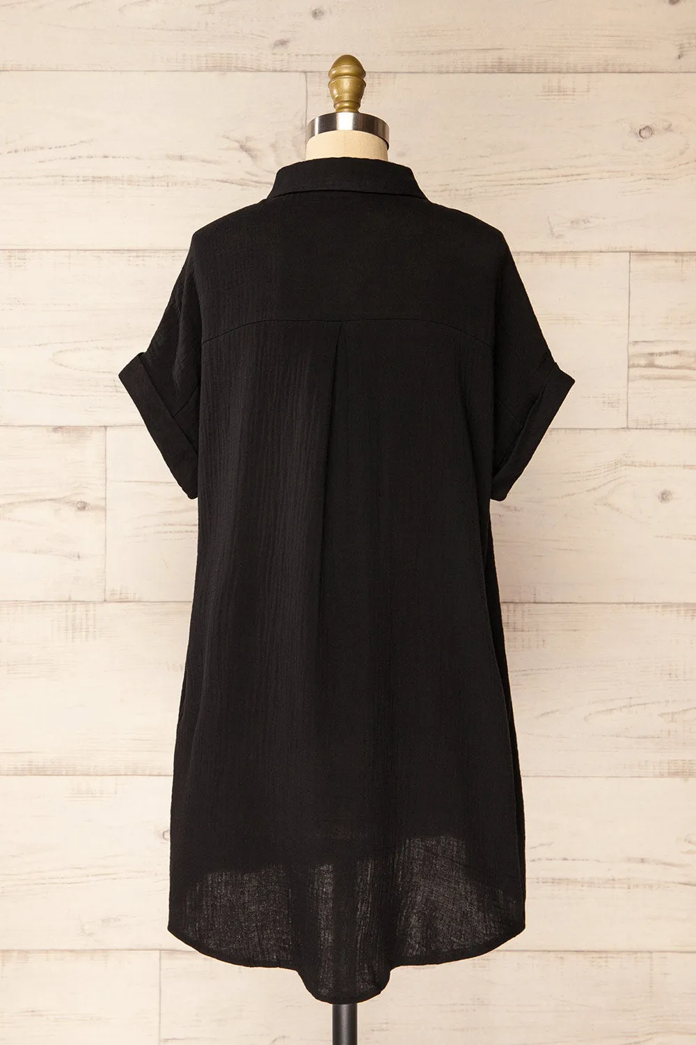 Davao Black | Short Oversized Shirt Dress