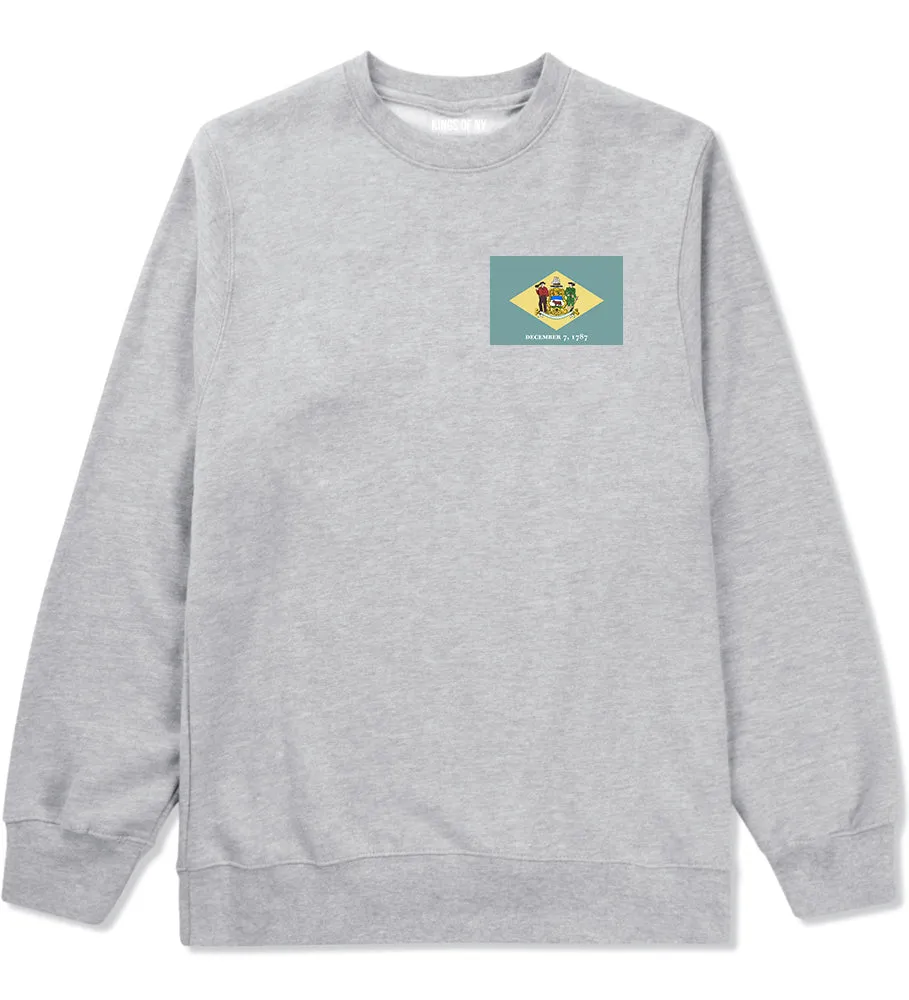 Delaware State Flag DE 1787 Chest Mens Crewneck Sweatshirt