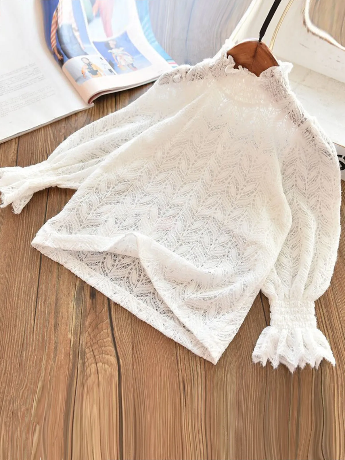 Delicately Yours Balloon Sleeve Lace Top