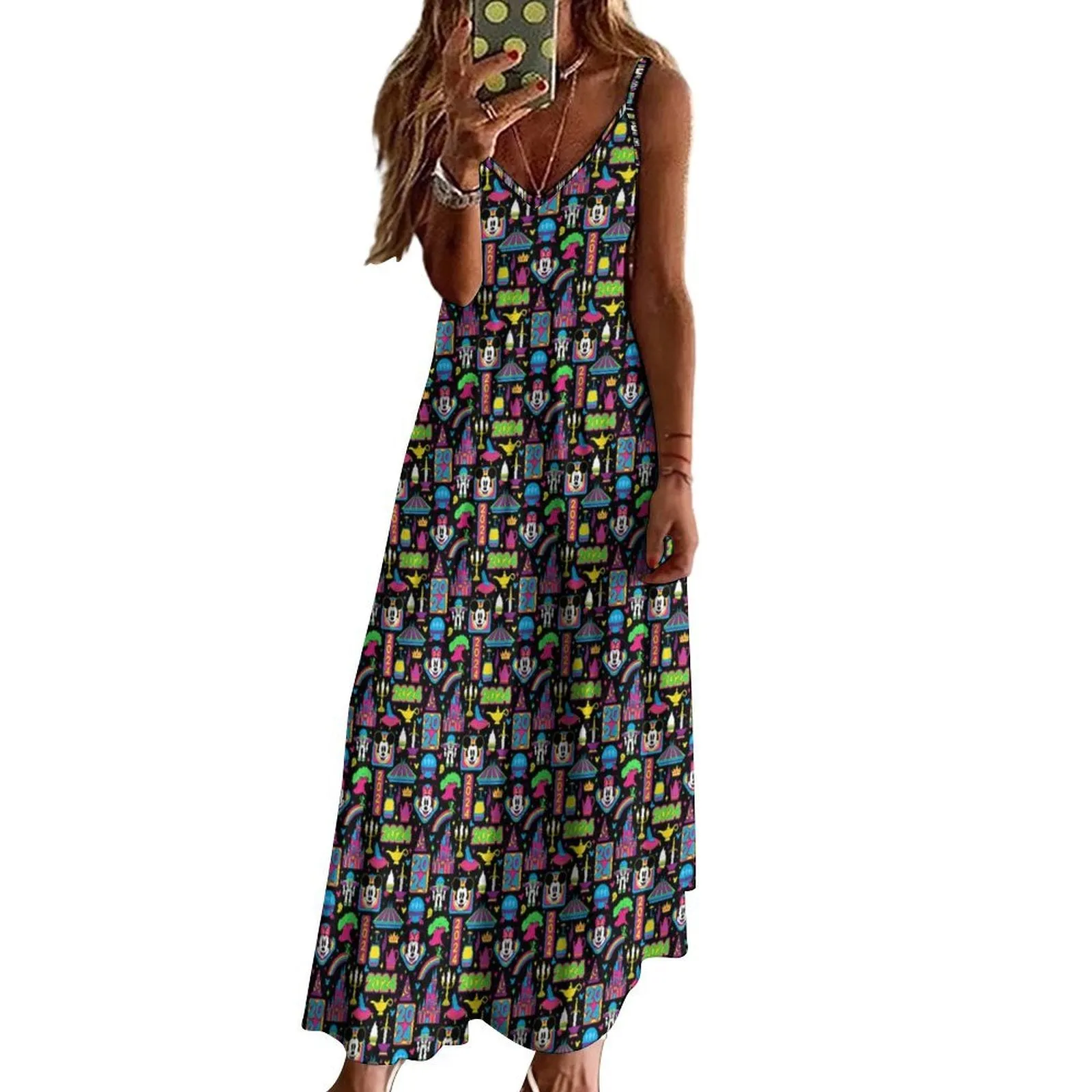 Disney 2024 Dark Women's Summer Slip Long Dress