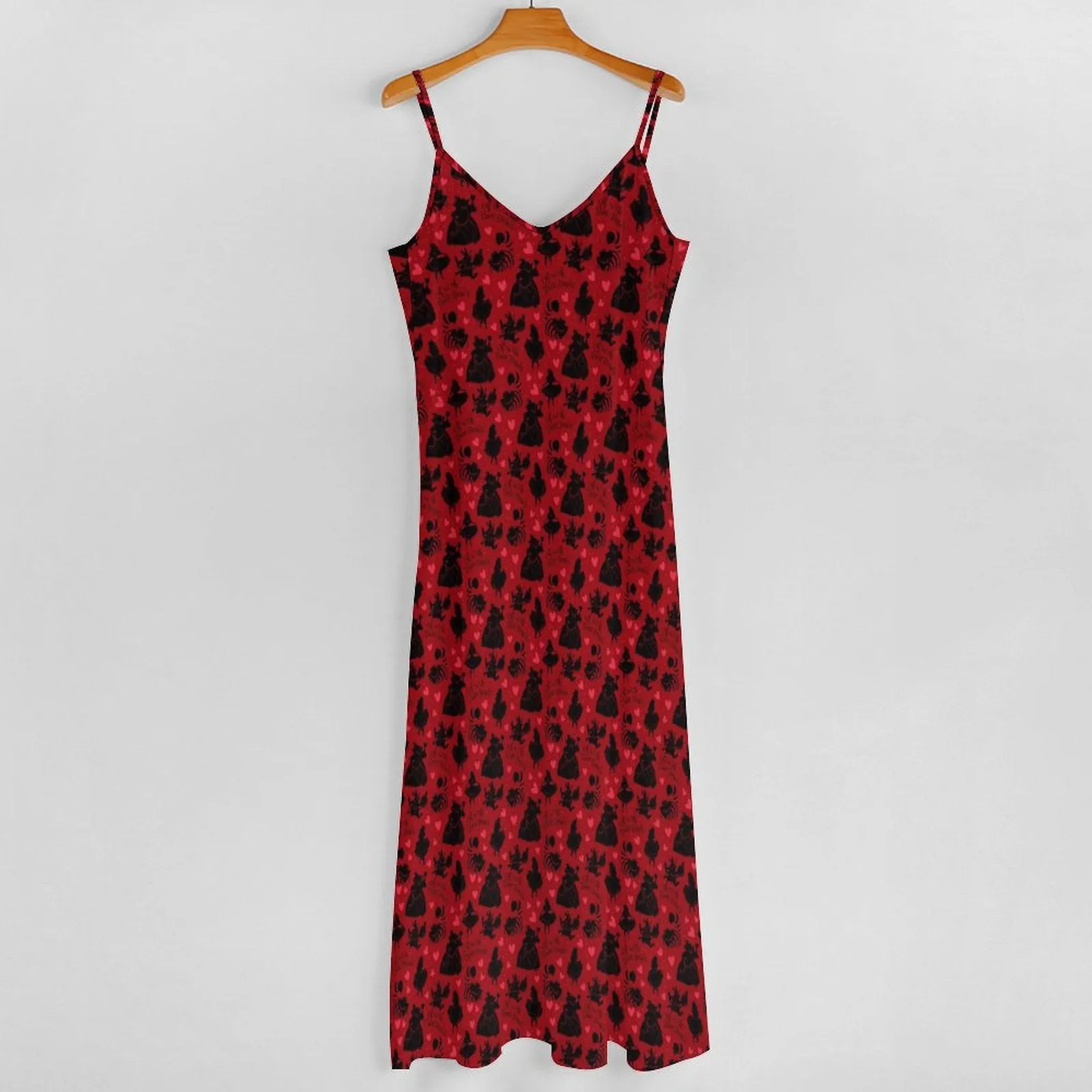 Disney Alice In Wonderland Queen Of Hearts Off With Their Heads Women's Summer Slip Long Dress