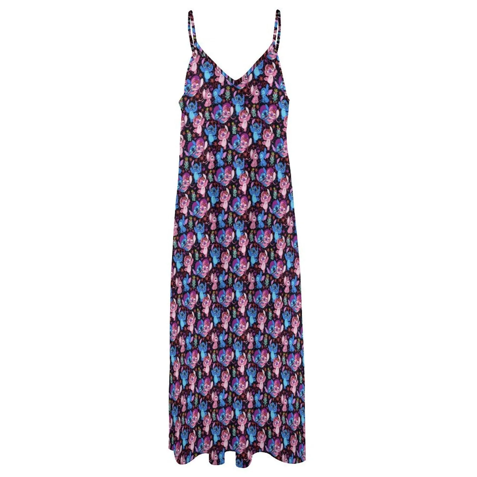 Disney Lilo And Stitch Angel Besties Women's Summer Slip Long Dress