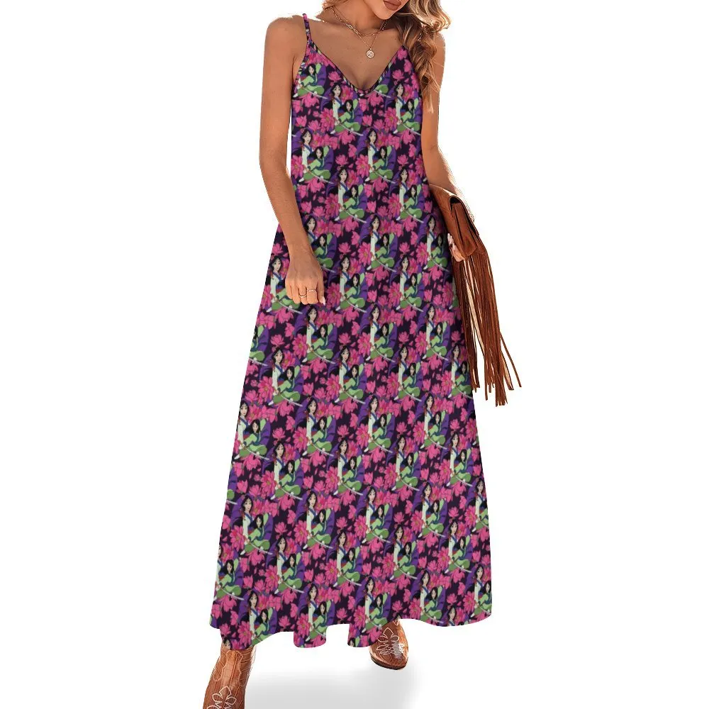 Disney Mulan Blooming Flowers Women's Summer Slip Long Dress