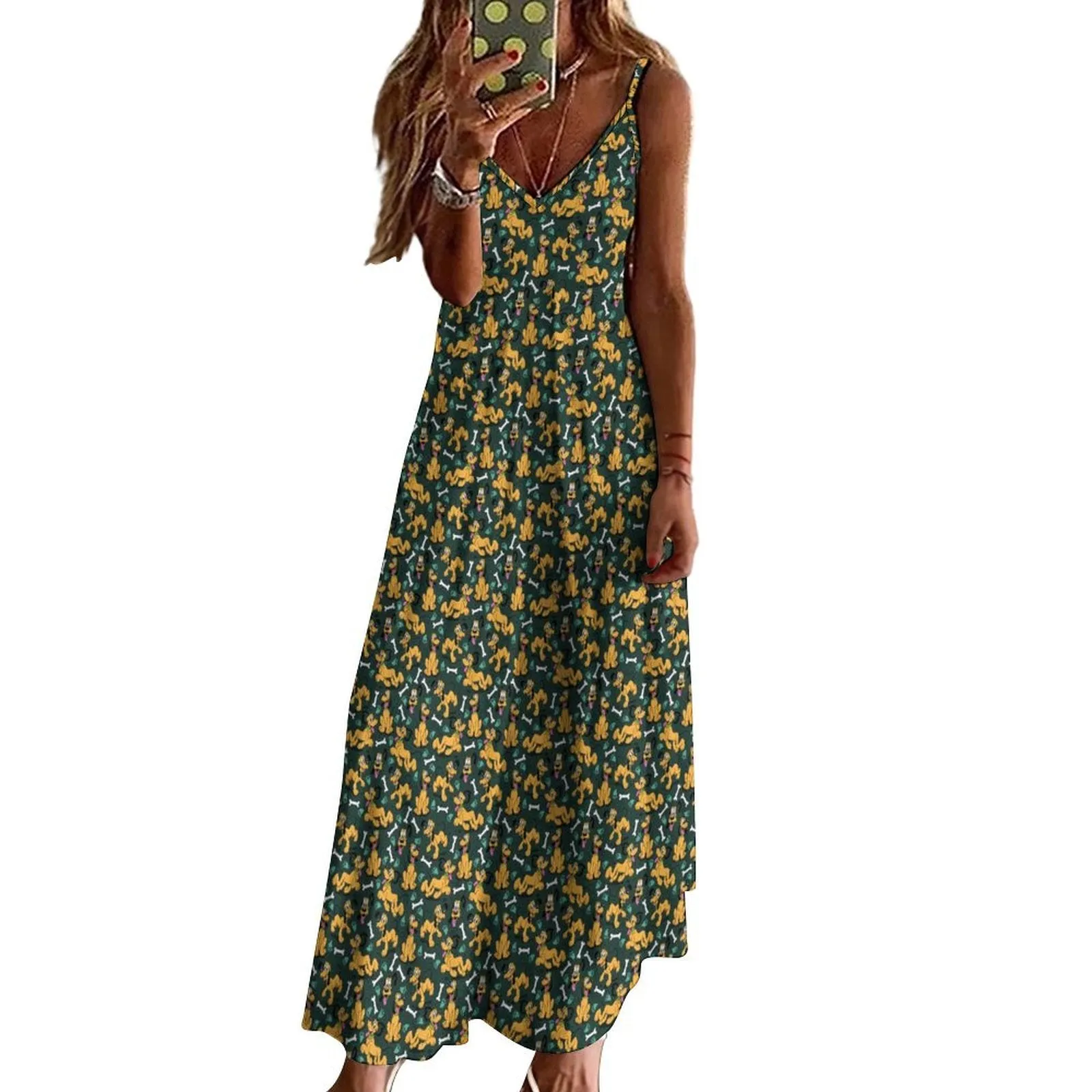 Disney Pluto Life Is Better With A Dog Women's Summer Slip Long Dress