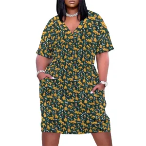 Disney Pluto Life Is Better With A Dog Women's V-neck Loose Dress With Pockets