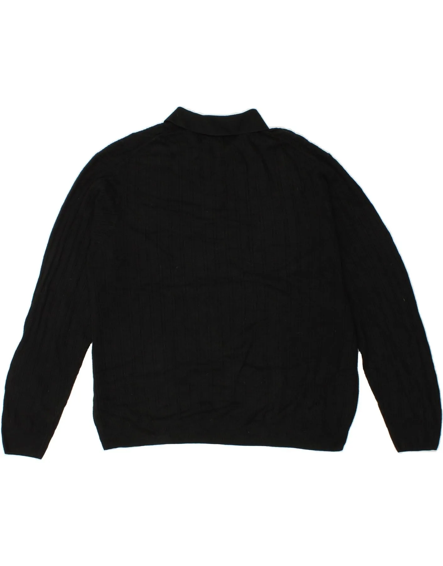 DOCKERS Mens Polo Neck Jumper Sweater 3XL Black Acrylic