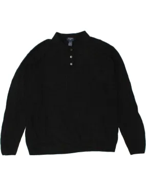 DOCKERS Mens Polo Neck Jumper Sweater 3XL Black Acrylic