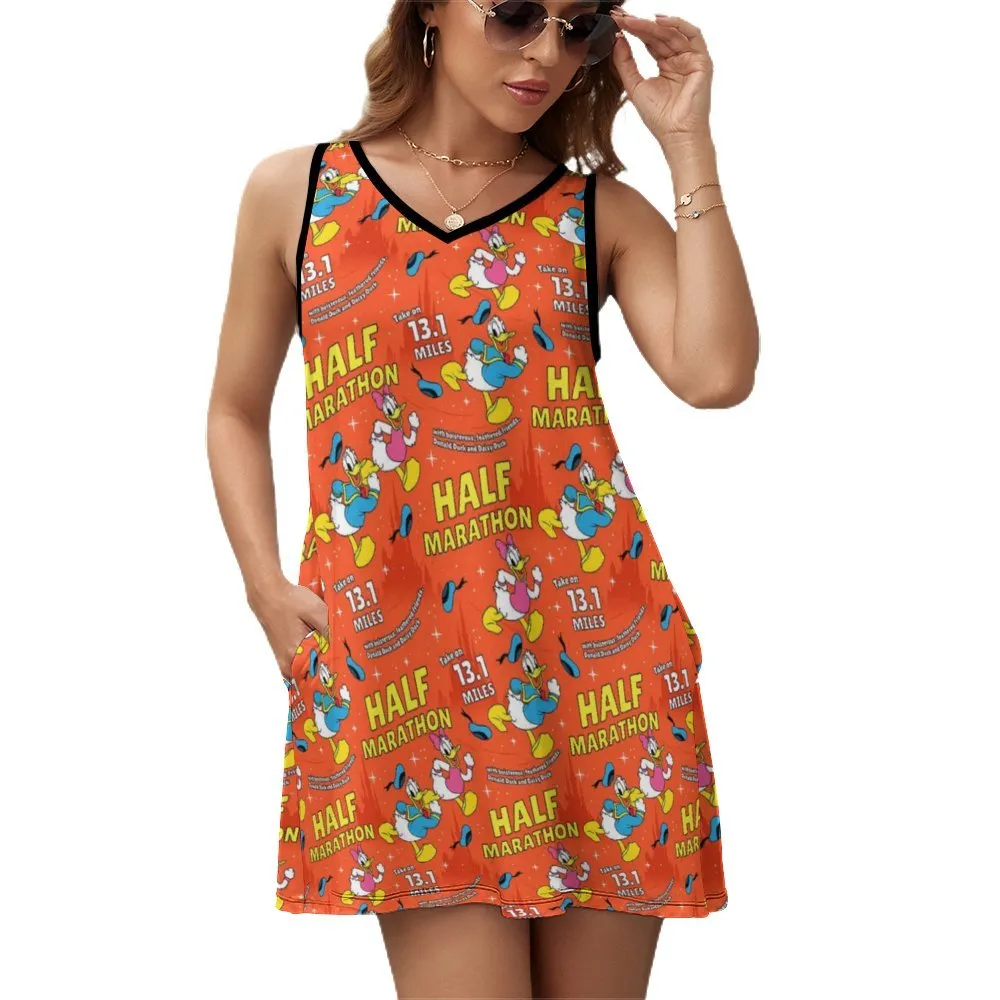 Donald And Daisy Half Marathon Sleeveless Sundress With Pockets