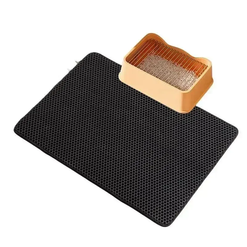 Double-layer Non-slip Cat Litter Mat with Filter Box