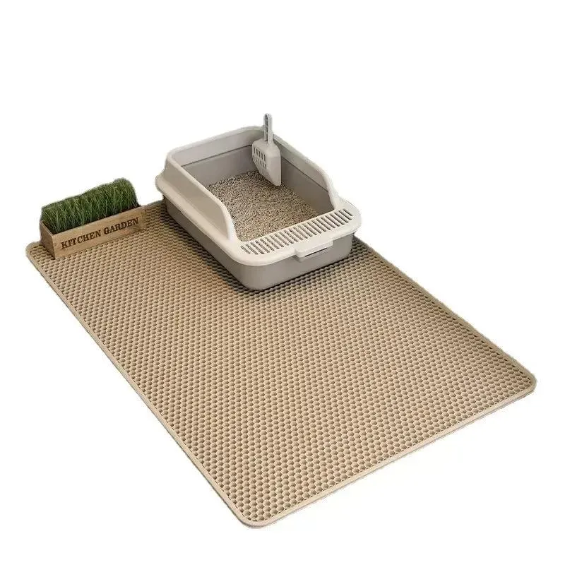 Double-layer Non-slip Cat Litter Mat with Filter Box