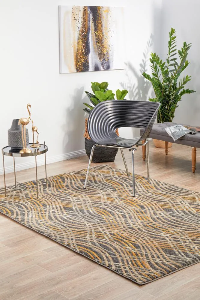 Dreamscape Flurry Modern Charcoal Rug