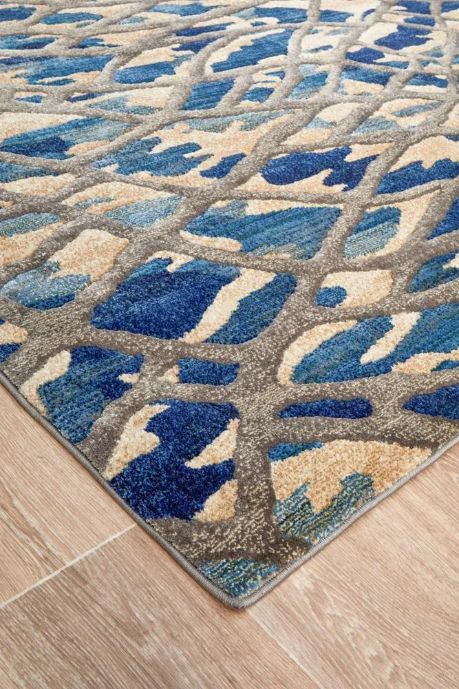 Dreamscape Ropes Modern Blue Rug