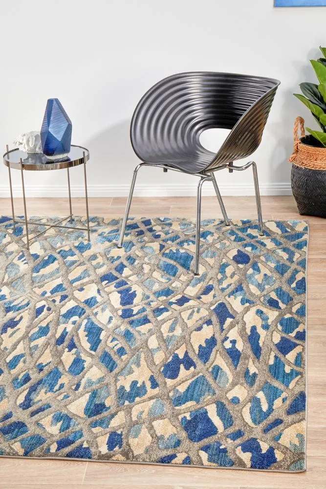 Dreamscape Ropes Modern Blue Rug