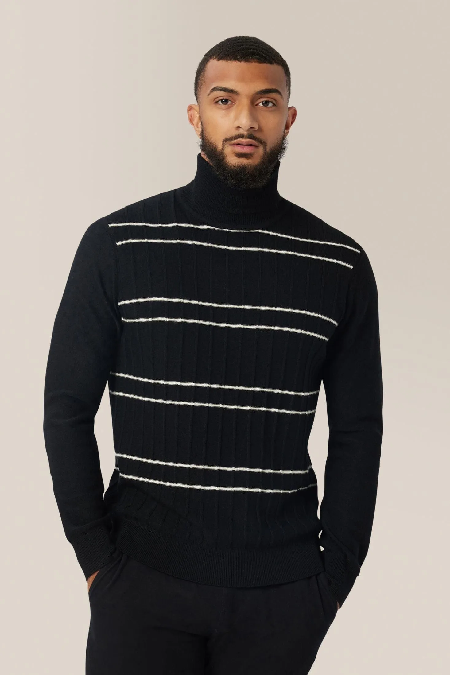 Drop Needle Turtleneck | Merino Wool