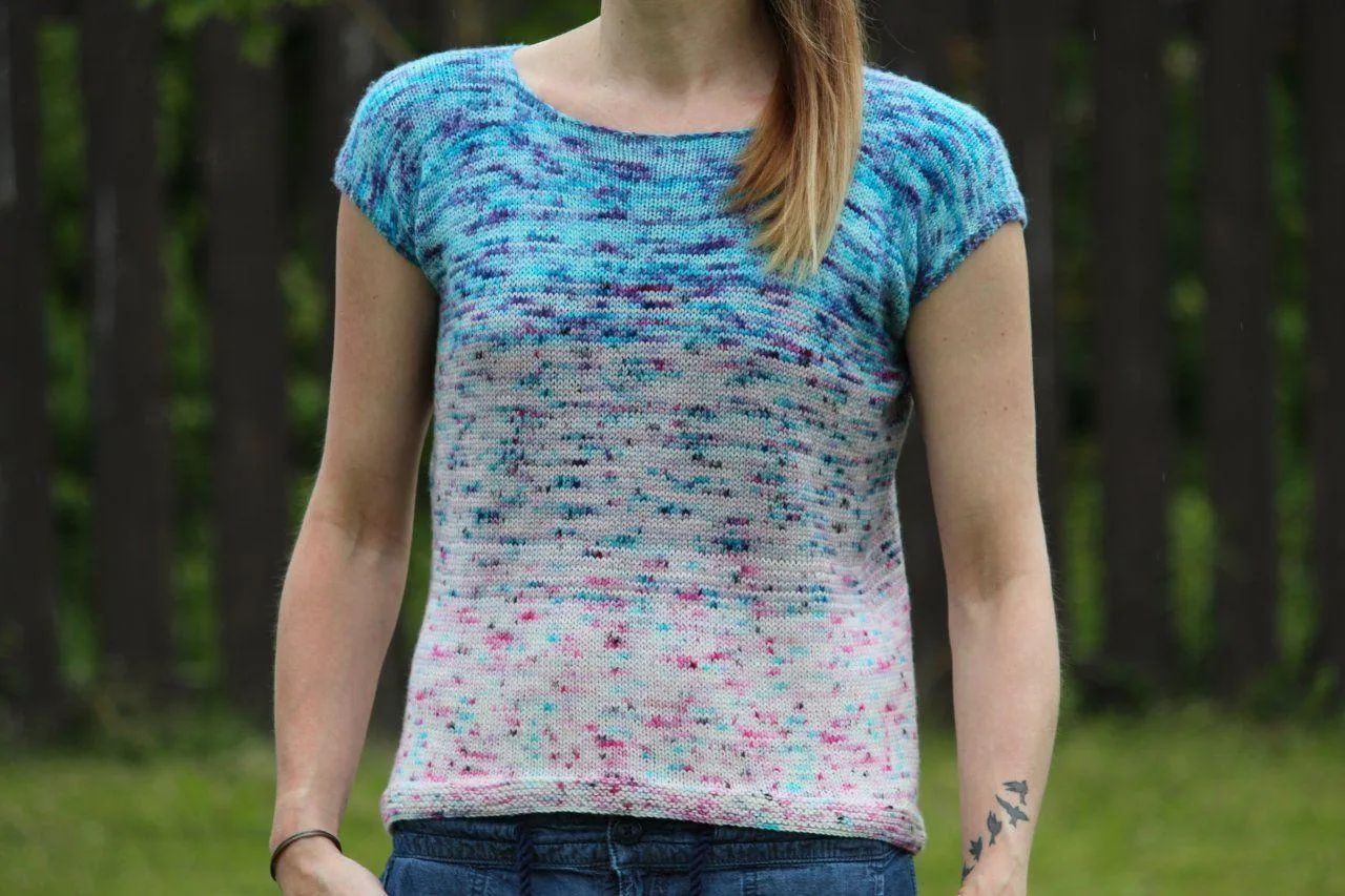 Faded Frenzy Tee | Free Knitting Pattern