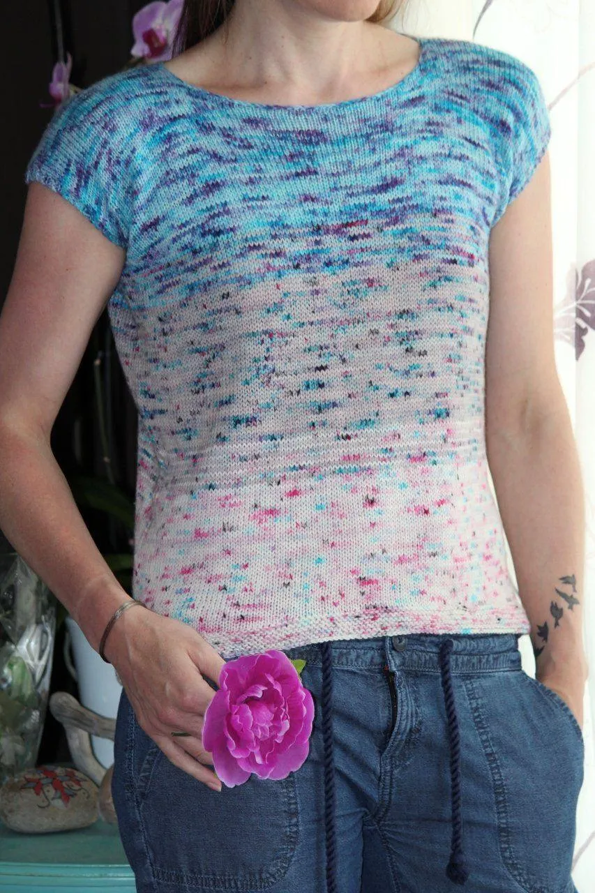 Faded Frenzy Tee | Free Knitting Pattern