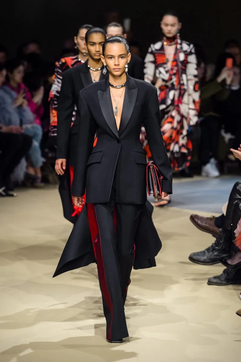 Fall 2018 Alexander McQueen by Sarah Burton Runway Look One & Ad Campaign Black & Red Jacket