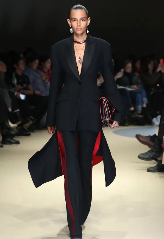 Fall 2018 Alexander McQueen by Sarah Burton Runway Look One & Ad Campaign Black & Red Jacket