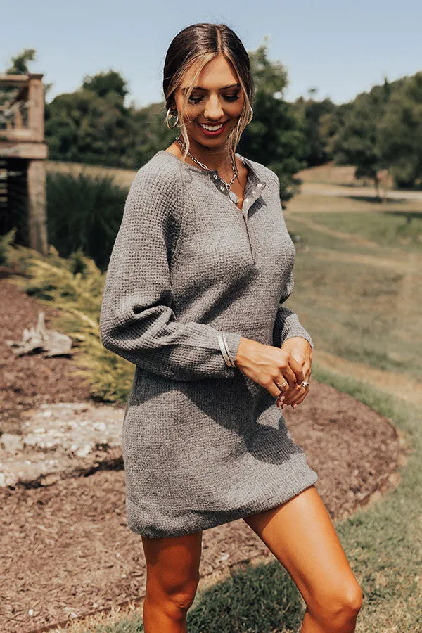 Falling For Hue Sweater Dress In Charcoal