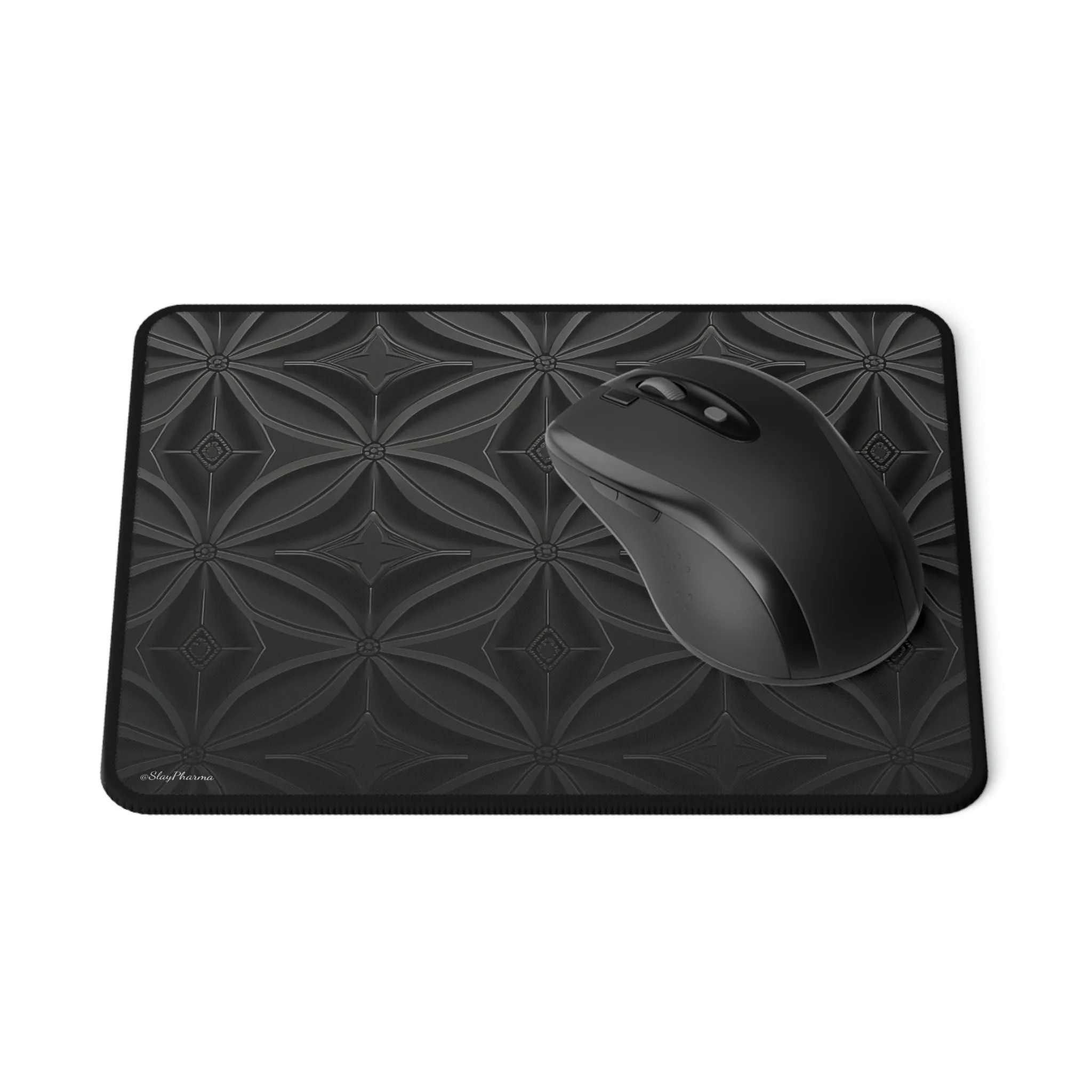 Fancy Black Geometric Pattern Mouse Pad #2