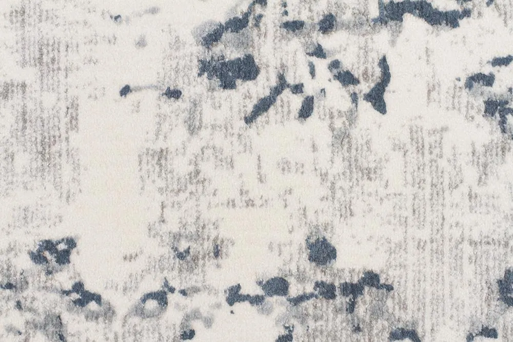 Farah Distressed Contemporary Rug White Blue Grey