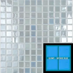 Fireglass 412 - Pearl White, 1" x 1" - Glass Tile