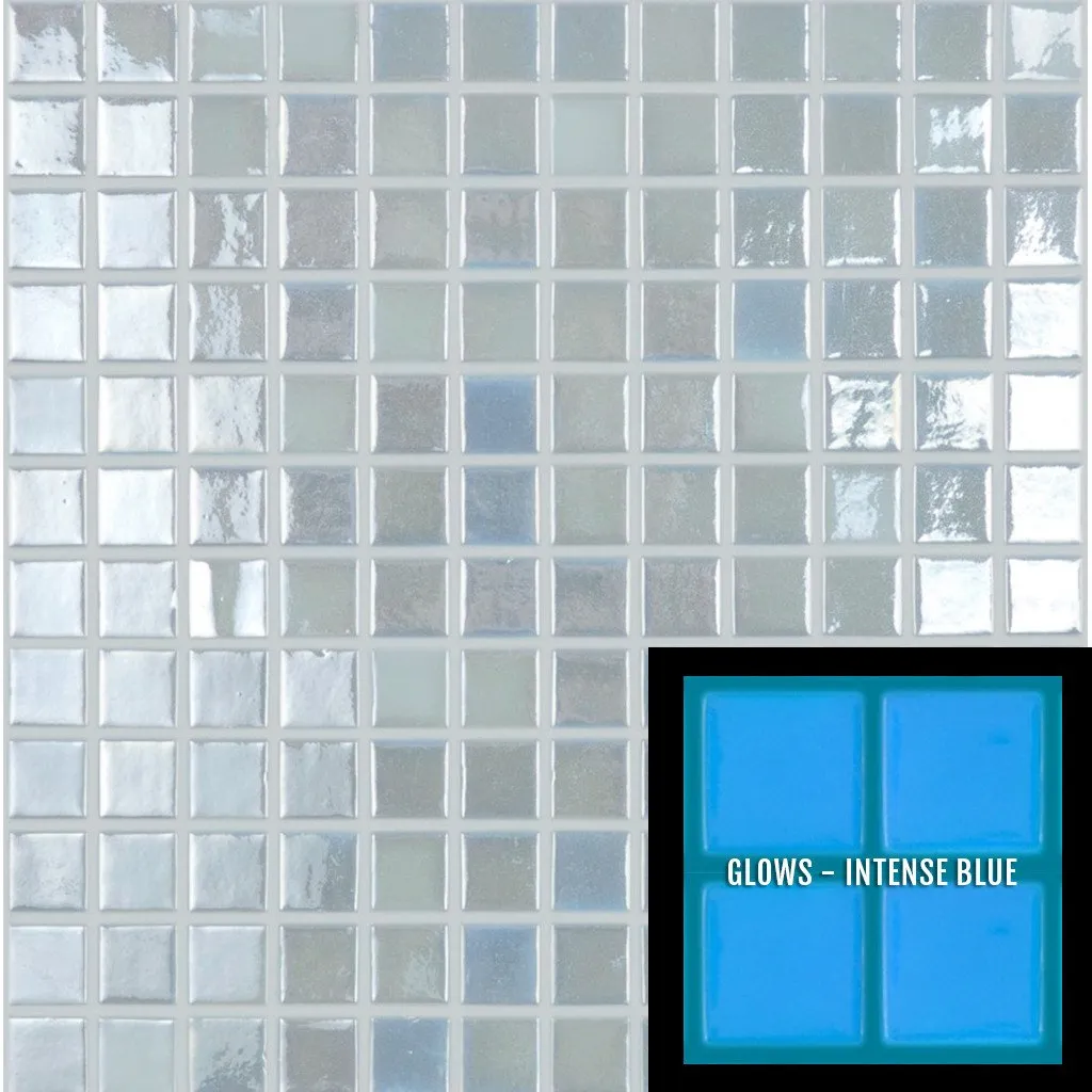 Fireglass 412 - Pearl White, 1" x 1" - Glass Tile