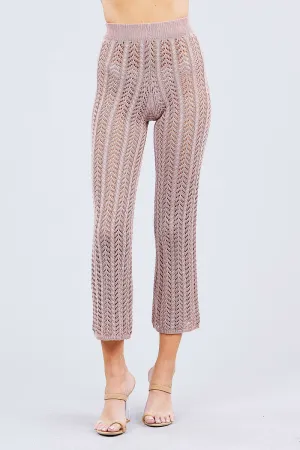 Flare Long Fishnet Sweater Pants - 2 colors