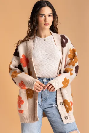 Floral Knit Cardigan for Fall