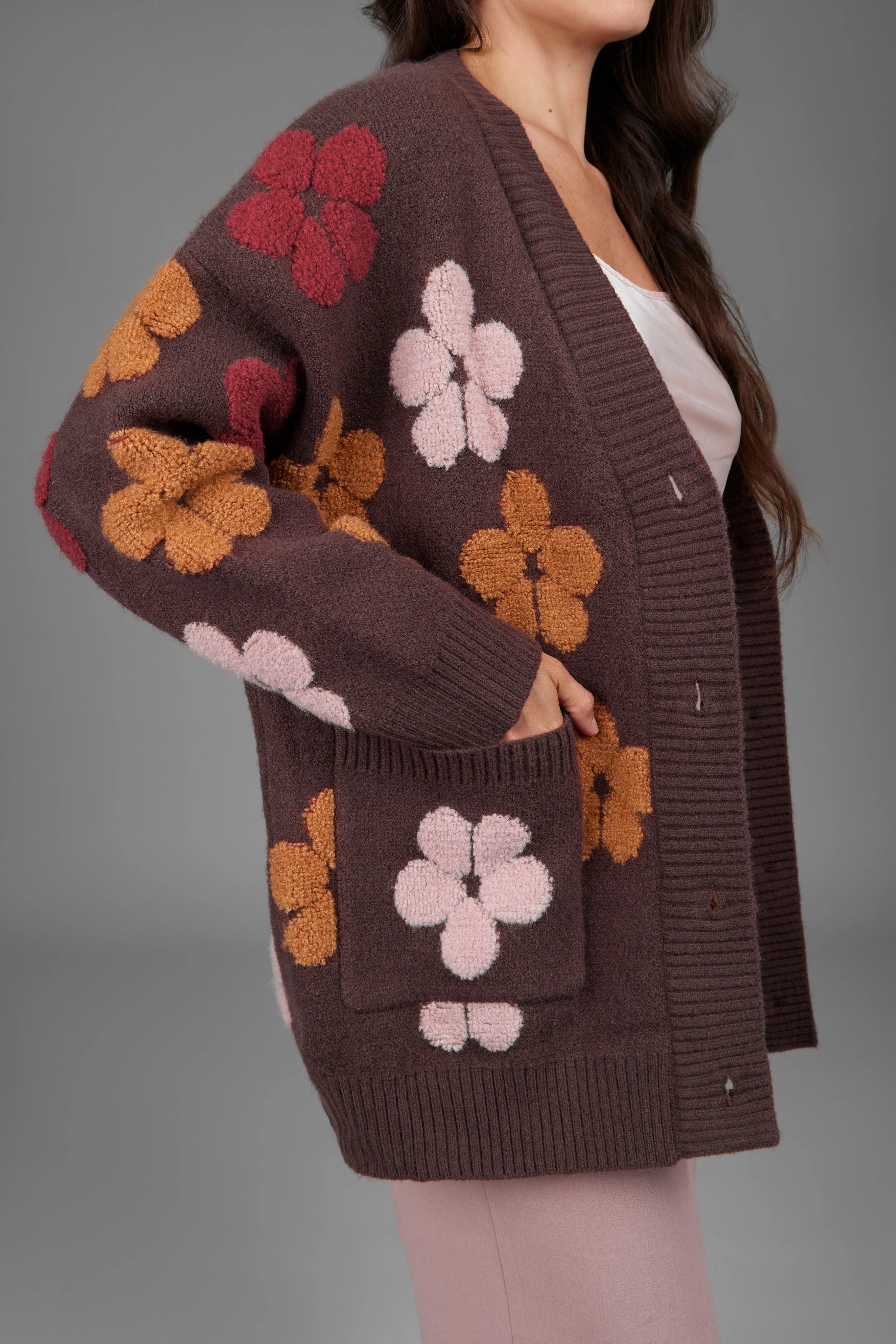 Floral Knit Cardigan for Fall